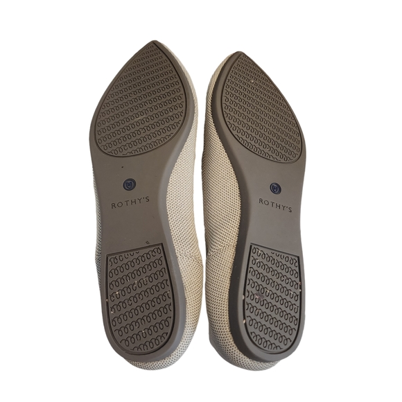 EUC *Retired* Rothy's Light Grey Flax Birdseed The Point Flat - Picture 9 of 10